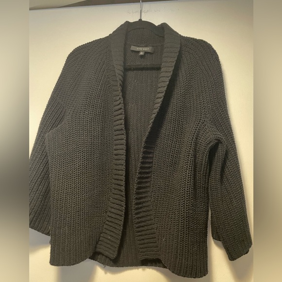 Nine West Women’s Black Knit Sweater Cardigan Size Large Cozy - Picture 8 of 10